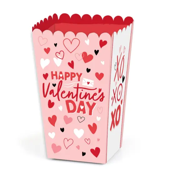 Big Dot of Happiness Happy Valentine's Day - Valentine Hearts Party Favor Popcorn Treat Boxes - Set of 12 {1}