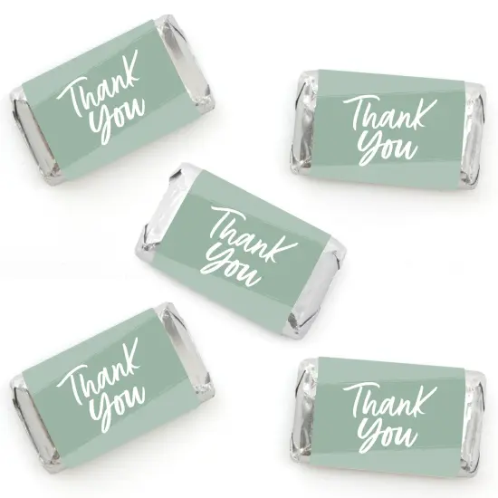 Big Dot of Happiness Sage Green Elegantly Simple - Mini Candy Bar Wrapper Stickers Party Small Favors 40 Ct {1}
