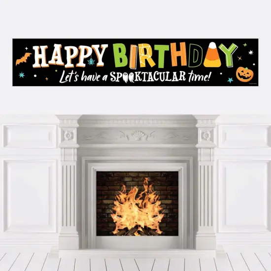 Big Dot of Happiness Jack-O'-Lantern Halloween - Happy Birthday Kids Halloween Decorations Party Banner {1}