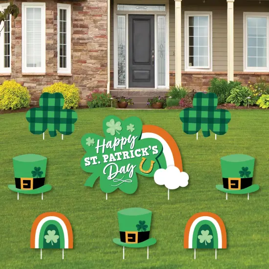 Big Dot of Happiness Shamrock St. Patrick's Day - Yard Sign and Outdoor Lawn Decorations - Saint Paddy's Day Party Yard Signs - Set of 8 {1}