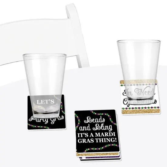 Big Dot of Happiness Mardi Gras - Funny Masquerade Party Decorations - Drink Coasters - Set of 6 {4}