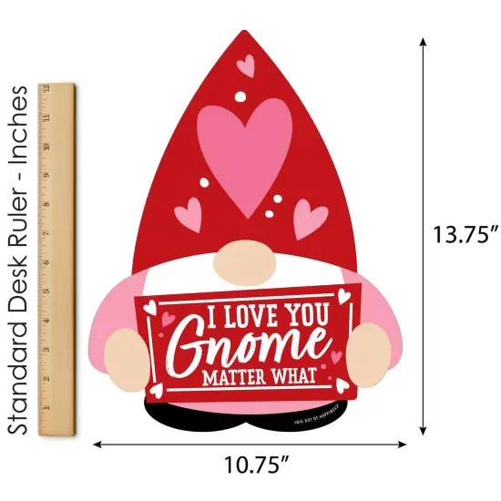 Big Dot of Happiness Valentine Gnomes - Outdoor Lawn Sign - Valentine's Day Party Yard Sign - 1 Piece {6}