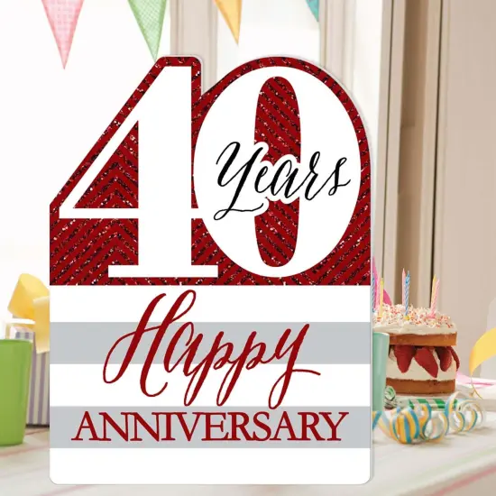 Big Dot of Happiness We Still Do - 40th Wedding Anniversary - Happy Anniversary Giant Greeting Card - Big Shaped Jumborific Card {3}