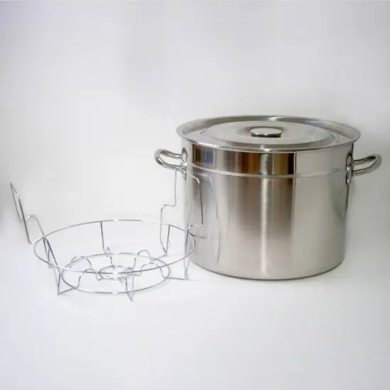 Lehman's Stainless Water Bath Canner Stockpot with Canning Rack 20 Quart {4}