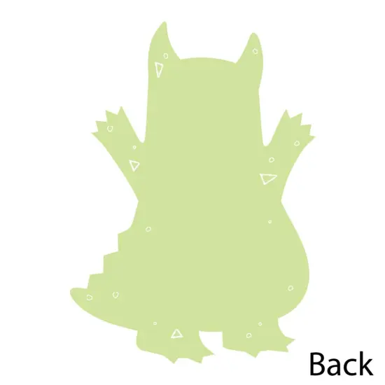 Big Dot of Happiness Monster Bash - Shaped Thank You Cards - Little Monster Birthday Party or Baby Shower Thank You Cards with Envelopes - Set of 12 {6}