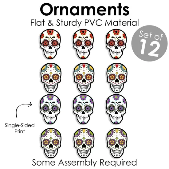 Big Dot of Happiness Day of the Dead - Sugar Skull Decorations - Tree Ornaments - Set of 12 {6}
