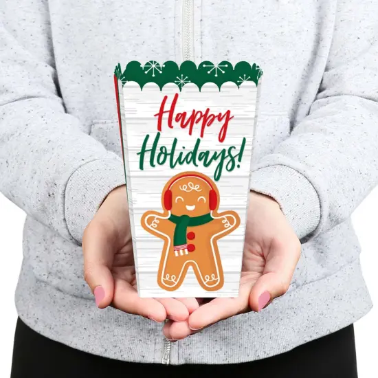 Big Dot of Happiness Gingerbread Christmas - Gingerbread Man Holiday Party Favor Popcorn Treat Boxes - Set of 12 {6}