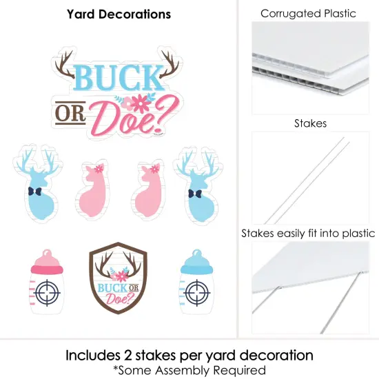 Big Dot of Happiness Buck or Doe - Yard Sign and Outdoor Lawn Decorations - Hunting Gender Reveal Party Yard Signs - Set of 8 {6}