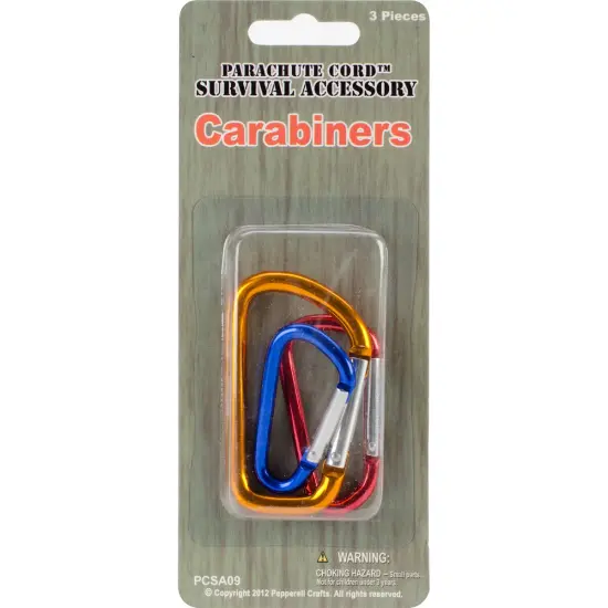 Pepperell Parachute Cord Survival Accessories 3/Pkg-Carabiners {1}