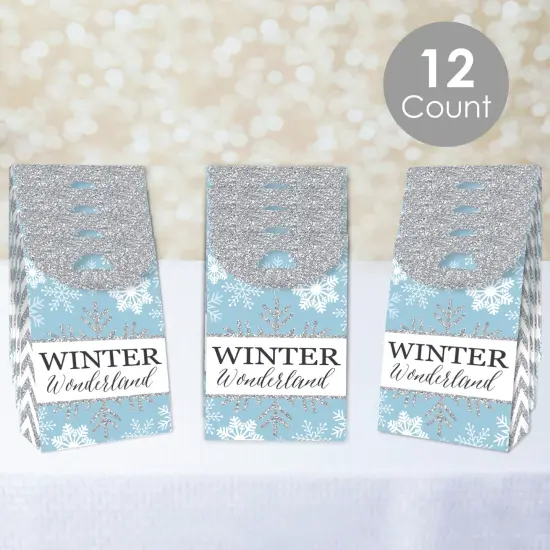 Big Dot of Happiness Winter Wonderland - Snowflake Holiday and Winter Wedding Gift Favor Bags - Party Goodie Boxes - Set of 12 {3}