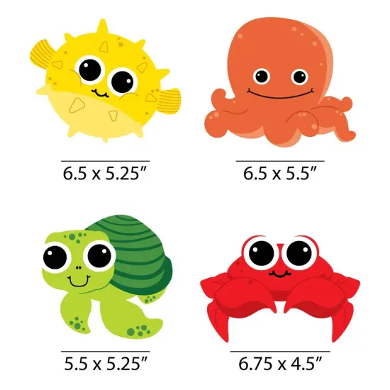 Big Dot of Happiness Under the Sea Critters - Decorations DIY Birthday Party or Baby Shower Essentials - Set of 20 {7}