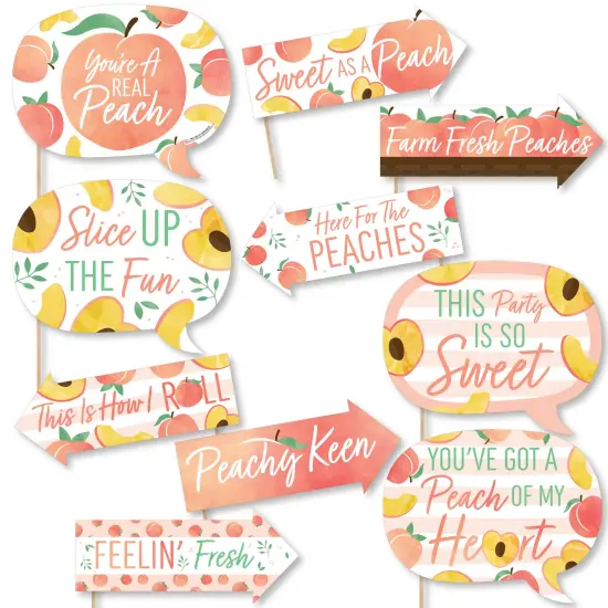 Big Dot of Happiness Funny Sweet as a Peach - Fruit Themed Baby Shower or Birthday Party Photo Booth Props Kit - 10 Piece {1}