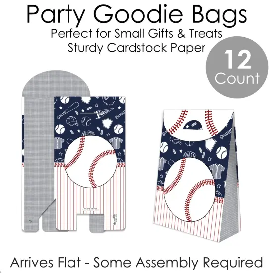 Big Dot of Happiness Batter Up - Baseball - Baby Shower or Birthday Gift Favor Bags - Party Goodie Boxes - Set of 12 {7}