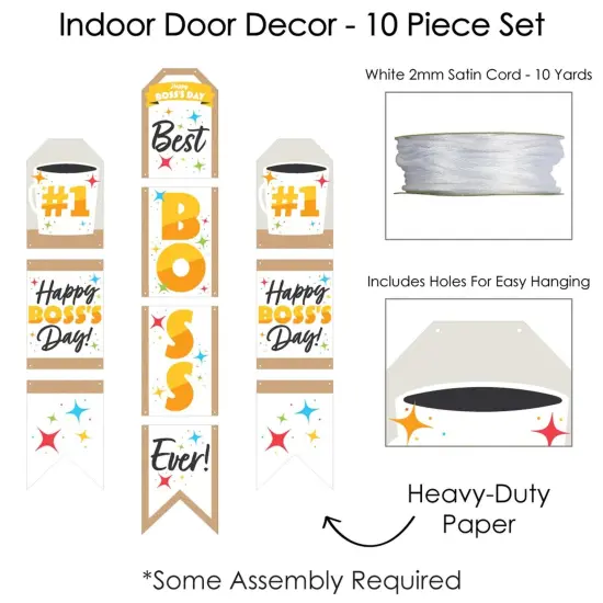Big Dot of Happiness Happy Boss's Day - Hanging Vertical Paper Door Banners - Best Boss Ever Wall Decoration Kit - Indoor Door Decor {6}