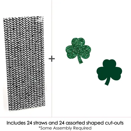 Big Dot of Happiness St. Patrick's Day Paper Straw Decor - Saint Paddy's Day Party Striped Decorative Straws - Set of 24 {4}