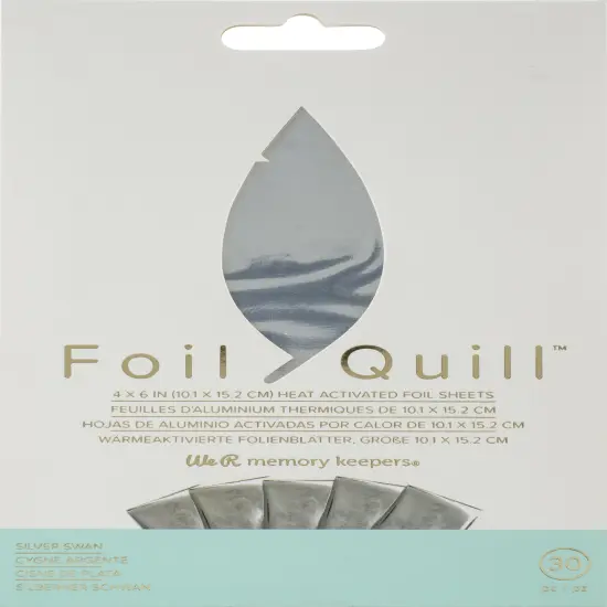 We R Foil Quill Foil Sheets 4"X6" 30/Pkg-Silver Swan {1}