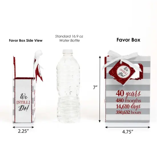 Big Dot of Happiness We Still Do - 40th Wedding Anniversary Party Favor Boxes - Set of 12 {3}