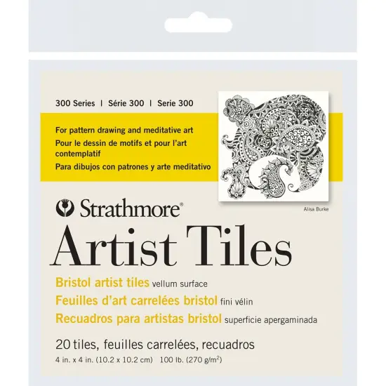 Strathmore Artist Tiles 4"X4" 20/Pkg-Bristol Vellum {2}