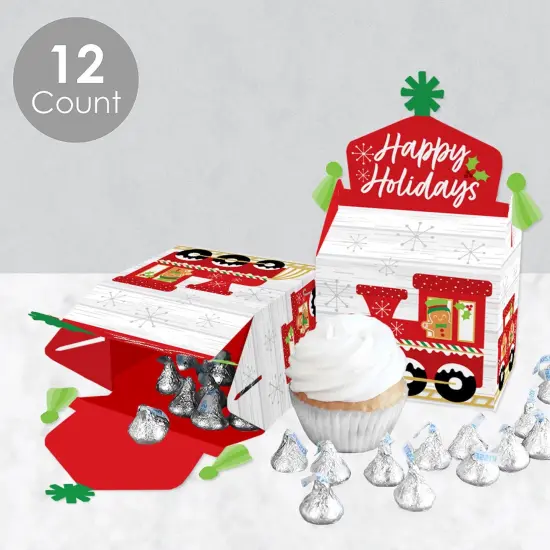 Big Dot of Happiness Christmas Train - Treat Box Party Favors - Holiday Party Goodie Gable Boxes - Set of 12 {4}