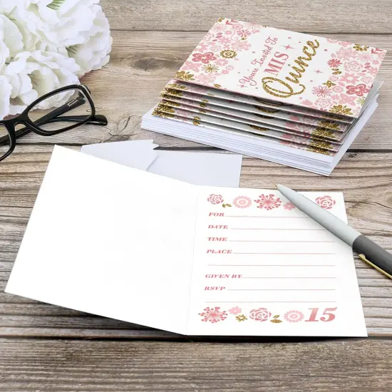 Big Dot of Happiness Mis Quince Anos - Fill In Quinceanera Sweet 15 Birthday Party Invitations (8 count) {6}