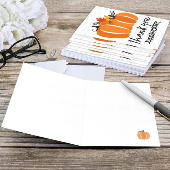 Big Dot of Happiness Fall Pumpkin - Halloween or Thanksgiving Party Thank You Cards (8 count) {6}