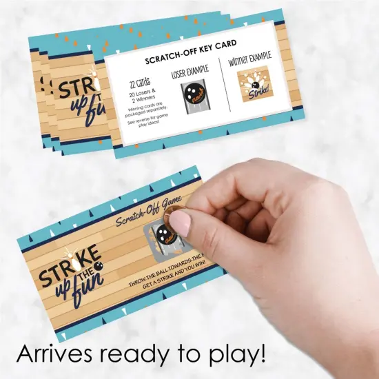 Big Dot of Happiness Strike Up the Fun - Bowling - Birthday Party or Baby Shower Party Game Scratch Off Cards - 22 Count {3}