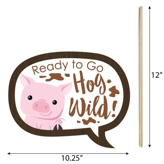 Big Dot of Happiness Funny Farm Animals - Baby Shower or Birthday Party Photo Booth Props Kit - 10 Piece {6}