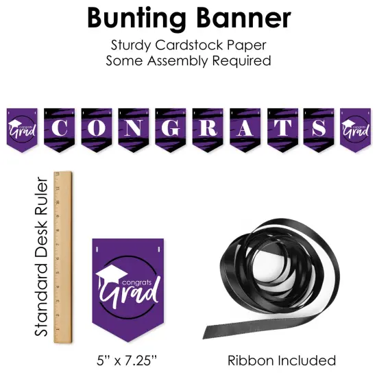 Big Dot of Happiness Purple Grad - Best is Yet to Come - Purple Graduation Party Supplies Decoration Kit - Decor Galore Party Pack - 51 Pieces {7}