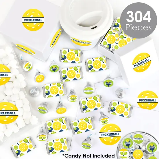 Big Dot of Happiness Let&rsquo;s Rally - Pickleball - Birthday or Retirement Party Candy Favor Sticker Kit - 304 Pc {3}