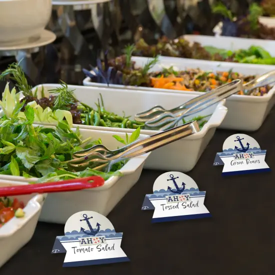 Big Dot of Happiness Ahoy - Nautical - Baby Shower or Birthday Party Tent Buffet Card - Table Setting Name Place Cards - Set of 24 {4}