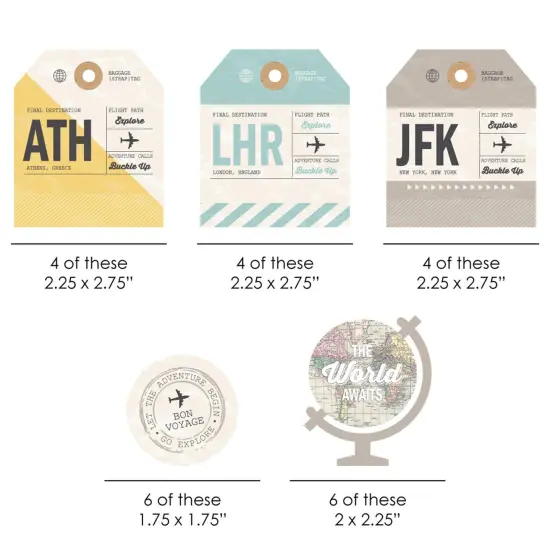 Big Dot of Happiness World Awaits Paper Straw Decor - Travel Themed Party Striped Decorative Straws - Set of 24 {3}