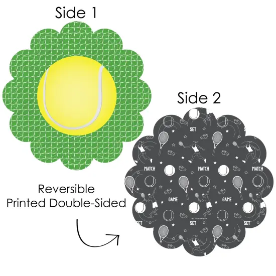 Big Dot of Happiness You Got Served Tennis - Baby Shower or Tennis Ball Birthday Party Round Table Decorations - Paper Chargers Place Setting For 12 {5}
