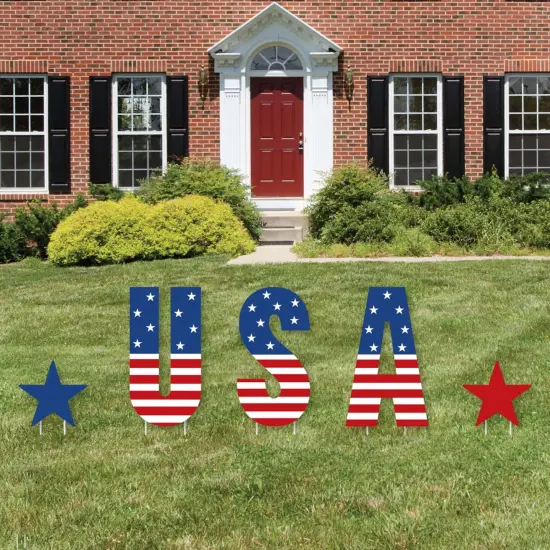 Big Dot of Happiness Stars & Stripes - Yard Sign Outdoor Lawn Decorations - Memorial Day, 4th of July & Labor Day USA Patriotic Party Yard Signs - USA {1}