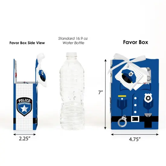 Big Dot of Happiness Calling All Units - Police - Cop Birthday Party or Baby Shower Favor Boxes - Set of 12 {3}