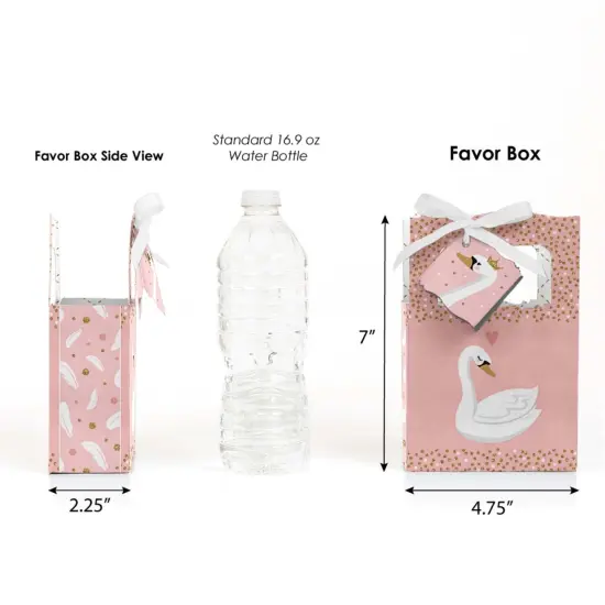 Big Dot of Happiness Swan Soiree - White Swan Baby Shower or Birthday Party Favor Boxes - Set of 12 {3}
