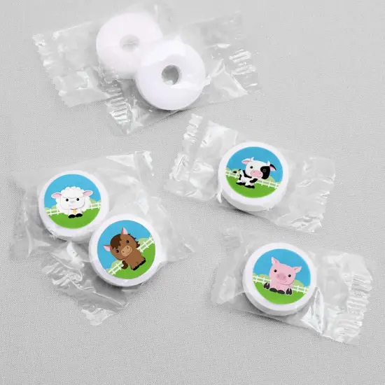 Big Dot of Happiness Farm Animals - Baby Shower or Birthday Party Round Candy Sticker Favors - Labels Fits Chocolate Candy (1 sheet of 108) {4}