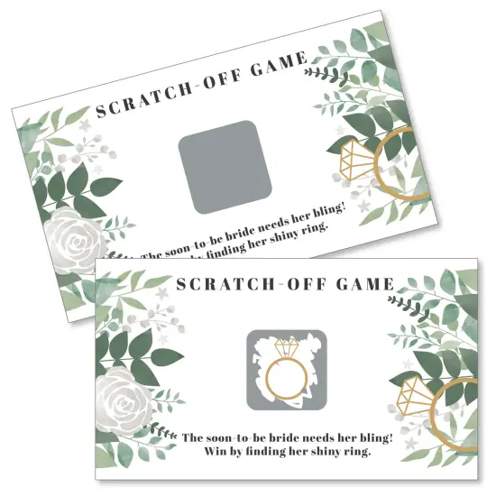 Big Dot of Happiness Boho Botanical Bride - Greenery Bridal Shower and Wedding Party Game Scratch Off Cards - 22 Count {1}