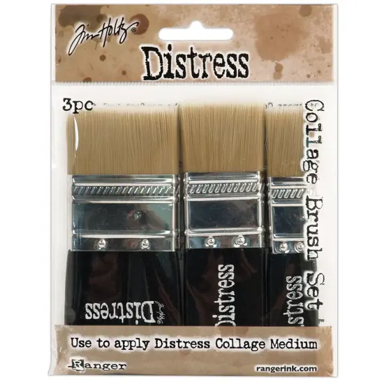 Tim Holtz Distress Collage Brush Assortment-1 Each Of 3/4", 1-1/4" & 1-3/4" {1}