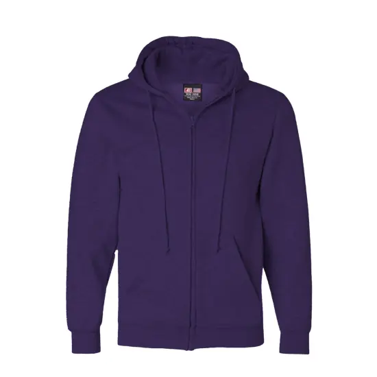 Bayside&reg; USA-Made Full Zip Hooded Sweatshirt Purple {1}