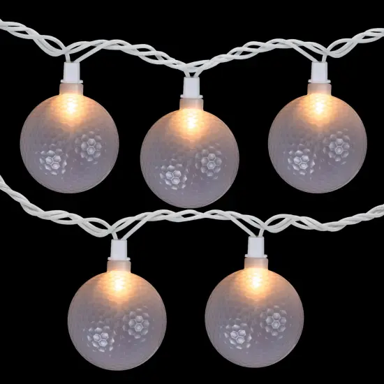 Northlight Golf Ball Patio Light Set - 6' White Wire - 10ct {4}