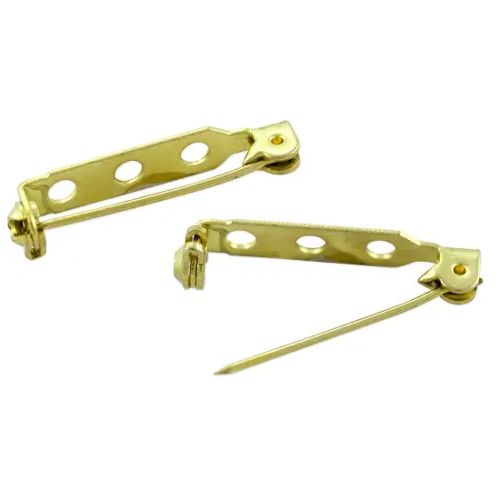 JewelrySupply 1" Brooch Bar Pins Gold Color (10-Pcs) - DIY Jewelry Making {1}