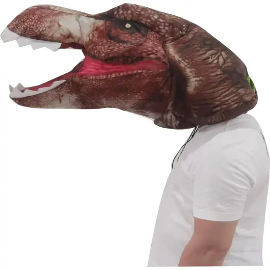 Inflatable Photo Real Jurassic T-Rex Dinosaur Head Costume Accessory {1}
