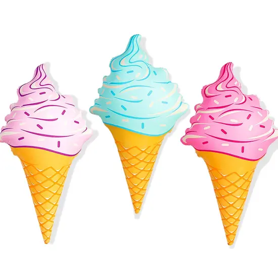 Novelty Place Giant Inflatable Ice Cream Cone Set {3}