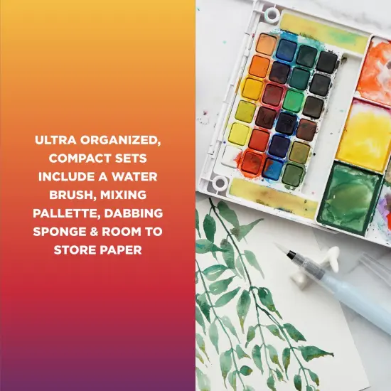 12 Colors Koi Pocket Field Sketch Kit - Watercolor Sets for Painting On the Go- 1 Water Brush - 1 Sponge - 1 Palette {3}