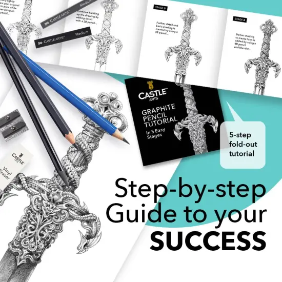 26 Pieces Premium Drawing and Sketching Set | For Artists, Professionals or Beginners | Pencils, Charcoal, Graphite and More | Arranged in Carry-Anywhere Clamshell Case {3}