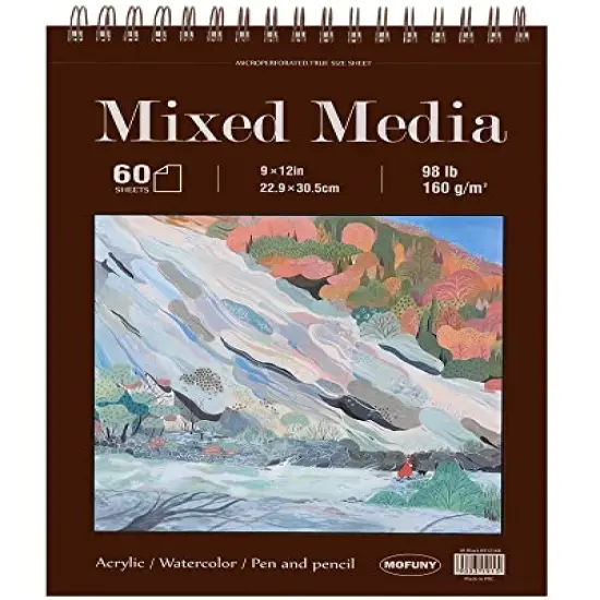 Sketch Pad, 9 x 12 inches, 60 Sheets (98lb/160gsm) Heavyweight Drawing Papers, Top Spiral Bound Hardcover Sketchbook, for Wet and Dry Media, Drawing, Painting {3}