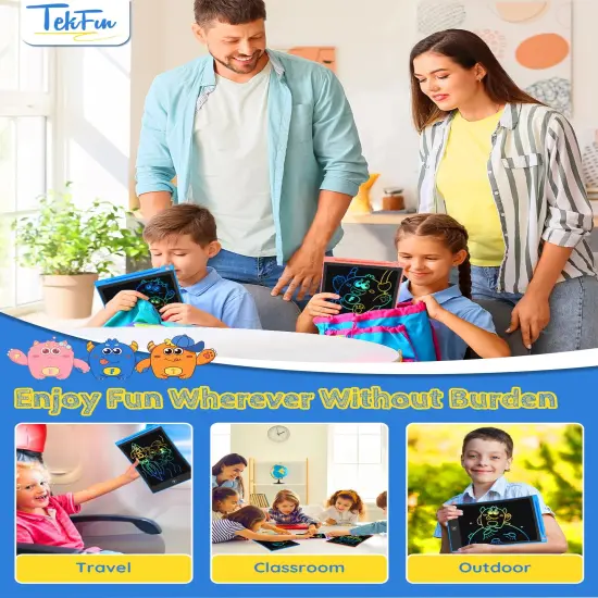 2 Pack 10in LCD Writing Tablet Coloring Doodle Drawing Board Pad for Kids with Stylus, Car Trip Educational Toys Easter Toys Birthday Gift for Toddlers 3 4 5 6 7 Kids Girls Boys {4}