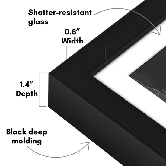 Americanflat Gallery-Style Picture Frame with Mat - Showcase Artwork, Prints, and Photos - Shatter Resistant Glass - Hanging Hardware with Drywall Anchor {9}