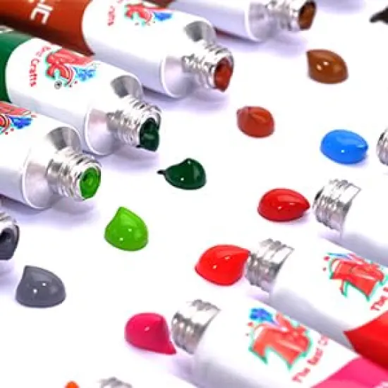 24 Vibrant Colors(12ml/0.4oz Tubes) Basic and Metallic Acrylic Paints for Artists, Ideal Acrylic Art Set for Canvas, Wood {3}