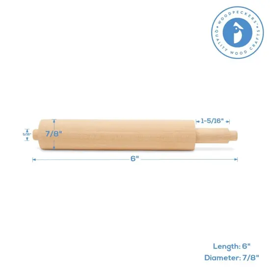 Spring-Loaded Toilet Paper Holder Replacement Rod 5-inch, Wooden | Woodpeckers {3}